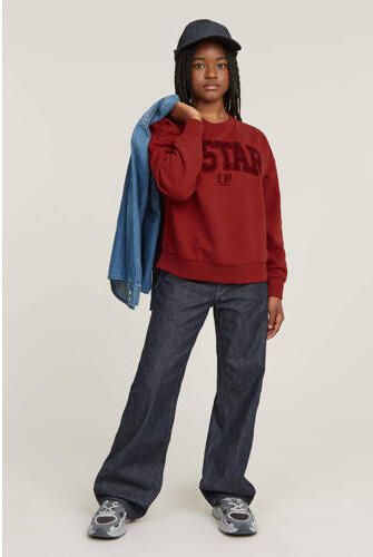 G-Star Raw sweater ub rood Meisjes Katoen Ronde hals Effen 140 - Foto 3