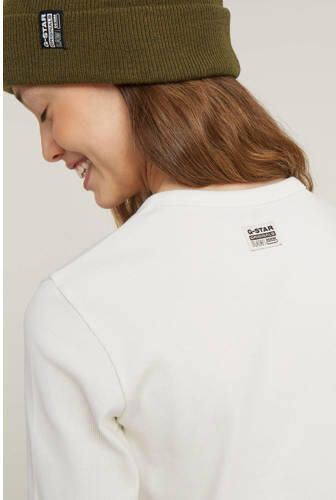 G-Star Raw T-shirt t-shirt l\s slim crop ecru Meisjes Stretchkatoen Ronde hals 116 - Foto 10