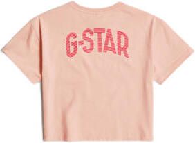 G-Star Raw T-shirt t-shirt s\s loose crop perzik roze Meisjes Katoen Ronde hals 140 - Foto 2