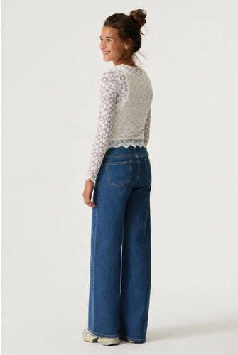 Garcia Annemay Wide high waist wide leg jeans dark blue denim Blauw Meisjes Katoen - Foto 4