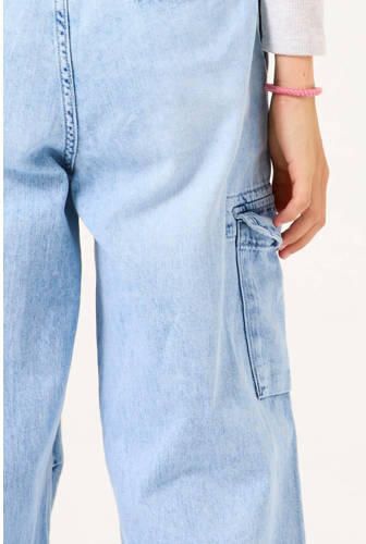 Garcia baby high waist loose fit jeans bleached Blauw Meisjes Denim 140