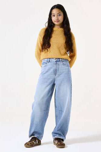 Garcia barrel loose fit jeans light blue denim Blauw Effen