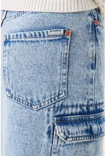 Garcia denim; spijkerrok light blue denim Blauw Effen 140