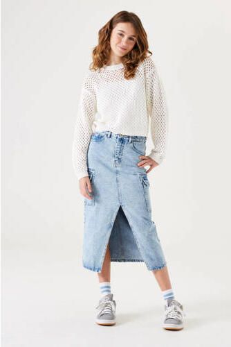 Garcia denim; spijkerrok light blue denim Blauw Effen 128 - Foto 3