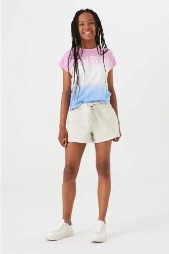 Garcia dip-dye T-shirt roze wit blauw Meisjes Katoen Ronde hals Dip-dye 164 170 - Foto 3