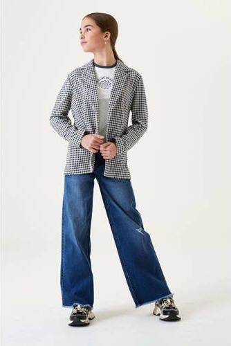 Garcia geruite blazer zwart wit Meisjes Polyester Klassieke kraag Ruit 128 134 - Foto 4
