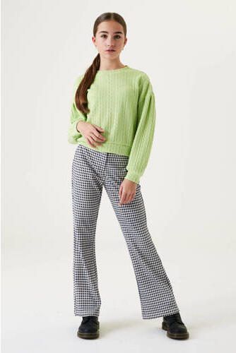 Garcia geruite high waist flared broek zwart wit Meisjes Polyester Ruit 134 - Foto 2