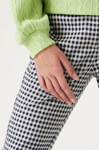 Garcia geruite high waist flared broek zwart wit Meisjes Polyester Ruit 134 - Foto 3