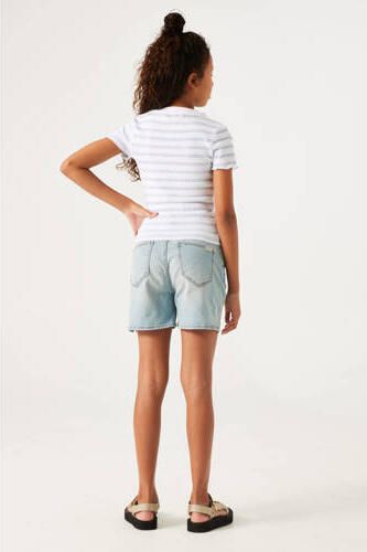 Garcia gestreept T-shirt wit blauw Meisjes Stretchkatoen Ronde hals Streep 152 158