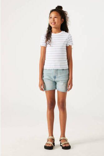 Garcia gestreept T-shirt wit blauw Meisjes Stretchkatoen Ronde hals Streep 152 158 - Foto 3