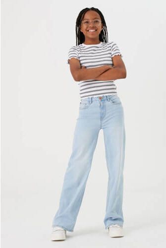 Garcia gestreept T-shirt wit zwart Meisjes Stretchkatoen Ronde hals Streep 128 134 - Foto 2