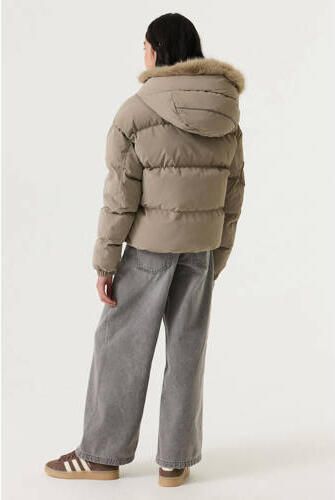 Garcia gewatteerde winterjas beige Meisjes Polyester Capuchon Effen - Foto 4