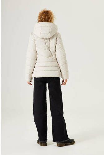 Garcia gewatteerde winterjas ecru Meisjes Polyester Capuchon Effen 140 146 - Foto 4