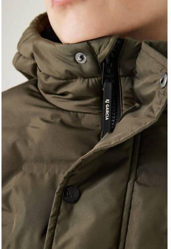 Garcia gewatteerde winterjas groen Jongens Polyester Capuchon Effen 152 158 - Foto 2