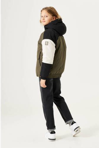 Garcia gewatteerde winterjas groen zwart beige Jongens Polyester Capuchon 128 134 - Foto 2
