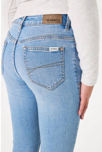 Garcia high waist flared jeans medium used Blauw Meisjes Stretchdenim Effen 128