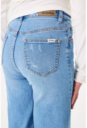 Garcia high waist wide leg jeans medium used Blauw Meisjes Stretchdenim 146