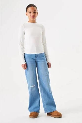 Garcia high waist wide leg jeans medium used Blauw Meisjes Stretchdenim 128 - Foto 2