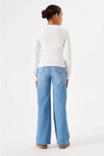 Garcia high waist wide leg jeans medium used Blauw Meisjes Stretchdenim 128 - Foto 3