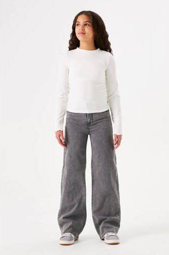 Garcia high waist wide leg jeans medium used Grijs Meisjes Stretchdenim 128 - Foto 3