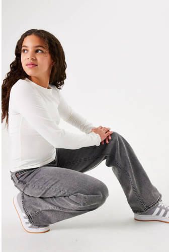 Garcia high waist wide leg jeans medium used Grijs Meisjes Stretchdenim 134 - Foto 3