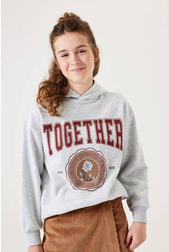 Garcia hoodie grijs Trui Meisjes Sweat Capuchon Printopdruk 140 146