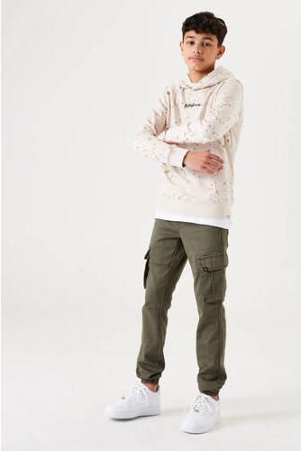 Garcia hoodie met all over print beige bruin Sweater All over print 128 134