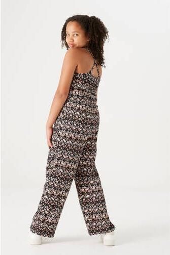 Garcia jumpsuit van polyester zwart ecru oranje All over print 164 - Foto 2