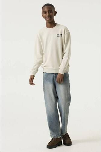 Garcia katoenen rechtvallende sweater met backprint crème Ecru Backprint - Foto 4
