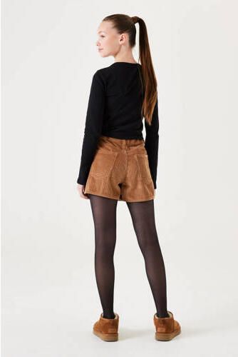 Garcia longsleeve met printopdruk zwart ecru Meisjes Stretchkatoen Ronde hals 140 146