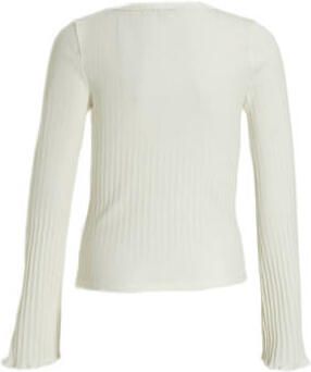 Garcia longsleeve wit Meisjes Stretchkatoen Ronde hals Effen 128 134