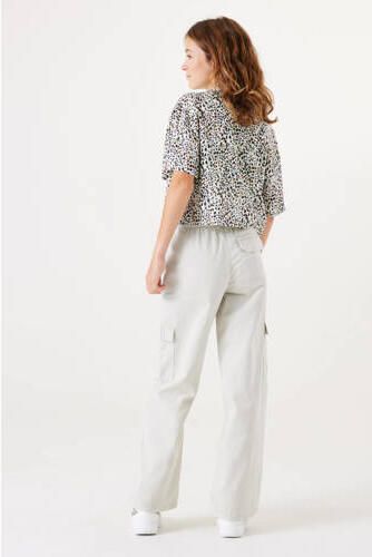 Garcia low waist loose fit cargobroek ecru Meisjes Katoen Effen 164 - Foto 3