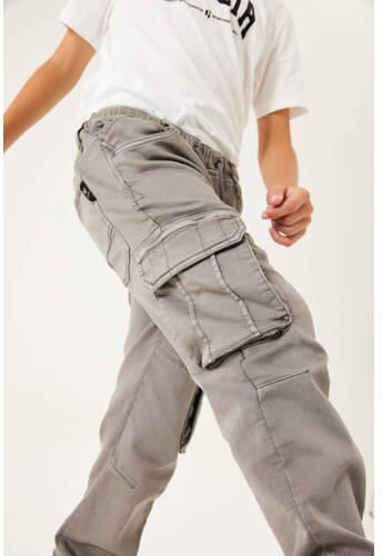 Garcia regular fit cargobroek grijs Jongens Jog denim Effen 128