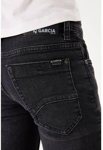 Garcia slim fit jeans dark used Zwart Jongens Stretchdenim Effen 128