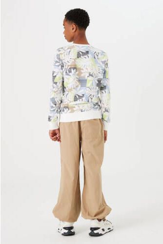 Garcia sweater met all over print wit groen blauw All over print 140 146
