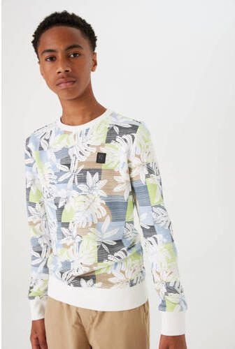 Garcia sweater met all over print wit groen blauw All over print 140 146 - Foto 2