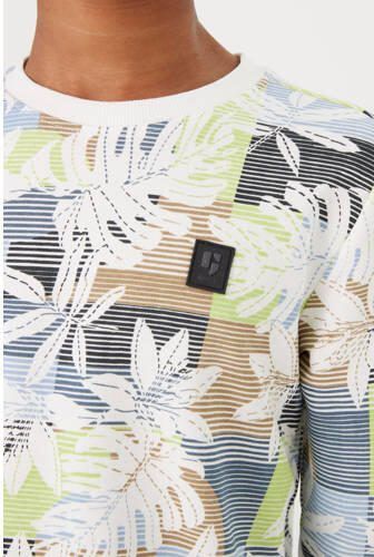 Garcia sweater met all over print wit groen blauw All over print 140 146 - Foto 3