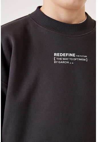Garcia sweater met backprint donkergrijs Backprint 128 134 - Foto 4
