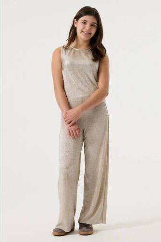Garcia T-shirt beige met glitter Meisjes Polyester Ronde hals Effen - Foto 2