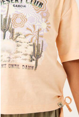 Garcia T-shirt met printopdruk oranje Meisjes Katoen Ronde hals Printopdruk 104 110 - Foto 4