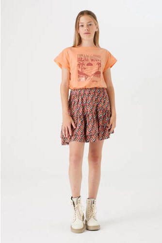 Garcia T-shirt met printopdruk oranje Meisjes Katoen Ronde hals Printopdruk 140 146 - Foto 3