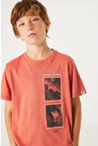Garcia T-shirt met printopdruk rood zwart Jongens Katoen Ronde hals Printopdruk 152 158 - Foto 2
