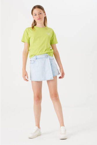 Garcia T-shirt met tekst lime Geel Meisjes Katoen Ronde hals Tekst 128 134 - Foto 3