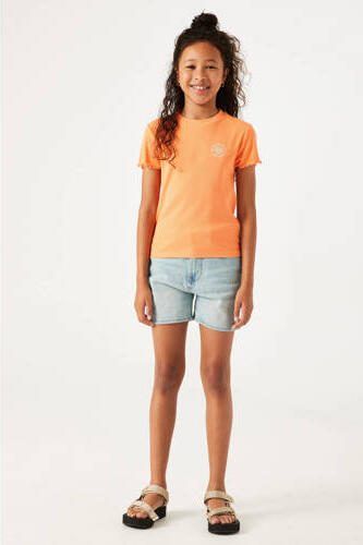 Garcia T-shirt oranje Meisjes Stretchkatoen Ronde hals Effen 128 134