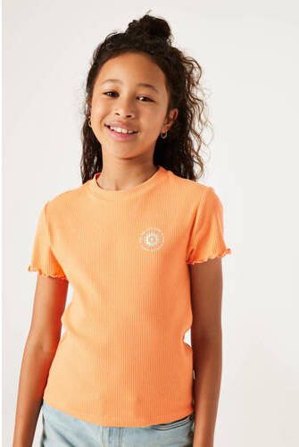 Garcia T-shirt oranje Meisjes Stretchkatoen Ronde hals Effen 128 134 - Foto 3