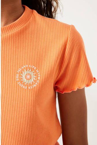 Garcia T-shirt oranje Meisjes Stretchkatoen Ronde hals Effen 128 134 - Foto 2