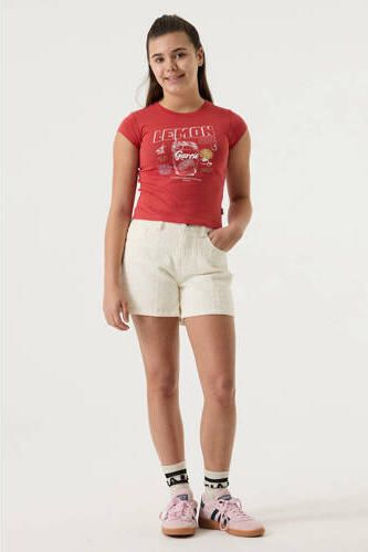Garcia T-shirt rood Meisjes Katoen Ronde hals Printopdruk - Foto 3