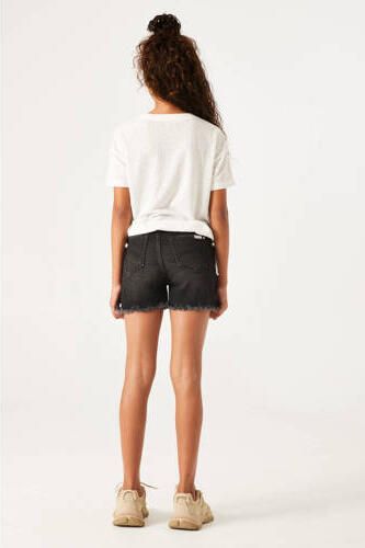 Garcia T-shirt van polyester ecru zwart geel Printopdruk 140 146