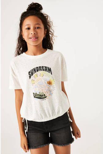 Garcia T-shirt van polyester ecru zwart geel Printopdruk 140 146 - Foto 2