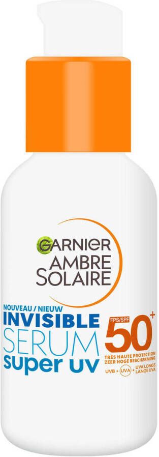 Garnier Ambre Solaire Super UV onzichtbaar zonbeschermingsserum zonnebrand SPF 50+ 30 ml Wit